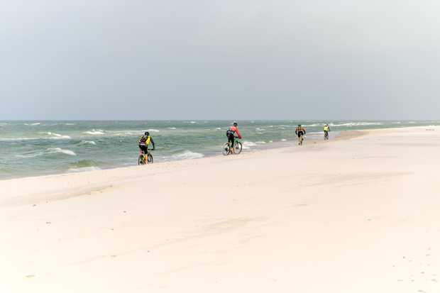 cycling on the beach