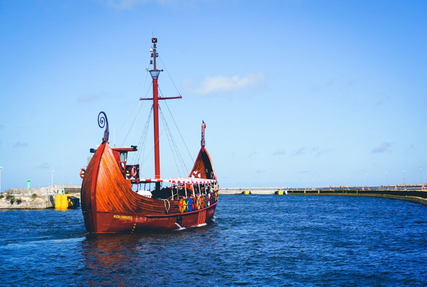 KOLOBRZEG, POLAND - Jul 25, 2015: Excursion boat