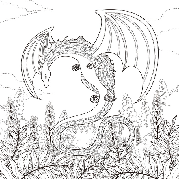 mystery dragon coloring page