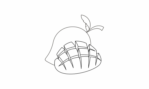 mango coloring book fruit to educate kids. Learn colors pages