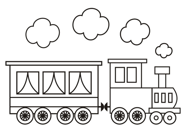 locomotive, coloring book