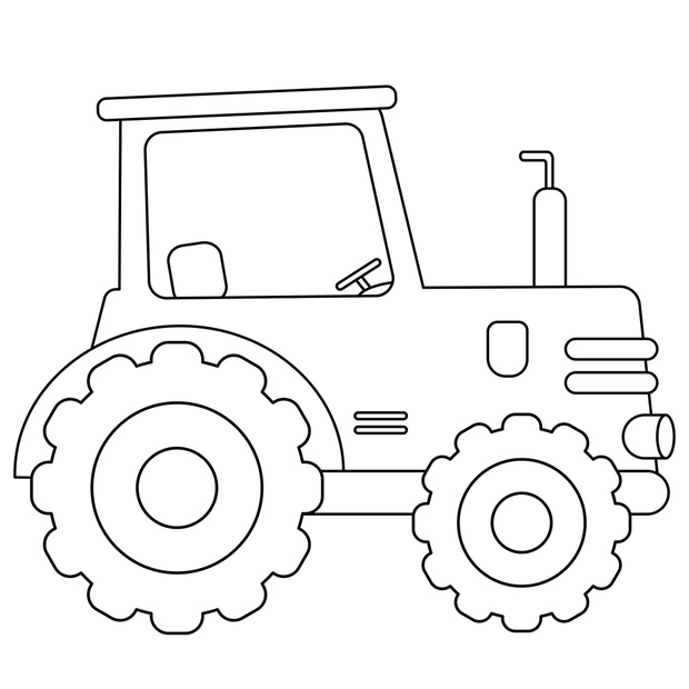 Coloring Page Outline of cartoon tractor. Transport. Coloring bo