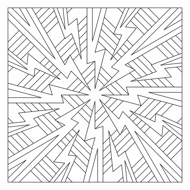 Easy coloring pages for seniors. Tile pattern design. The polar
