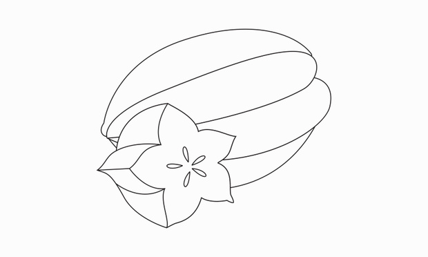 star fruit coloring book fruit to educate kids. Learn colors pag