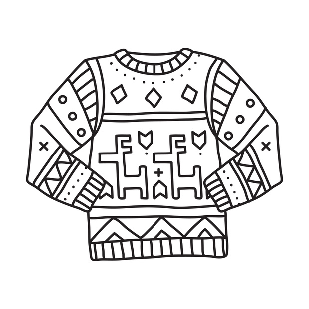 Vector stock illustration with single object, knitting, hand drawn, doodle style. Sample element isolated on white. Line contour, outline.