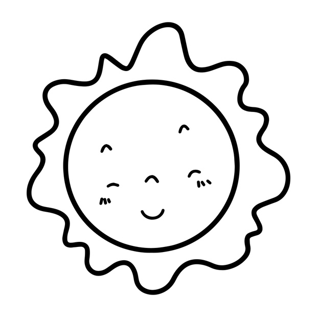 Sun cartoon illustration isolated on white background for childr
