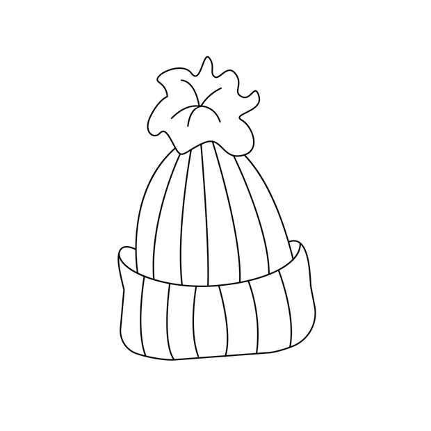 Interesting style of a hat. Vector outline illustration. Suitabl