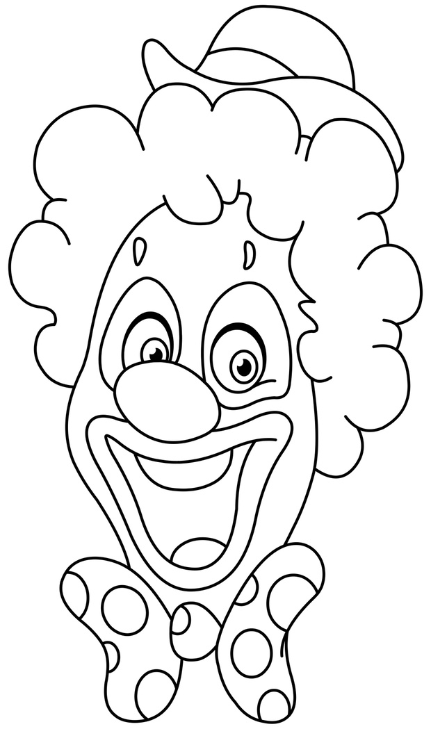 Outlined clown face