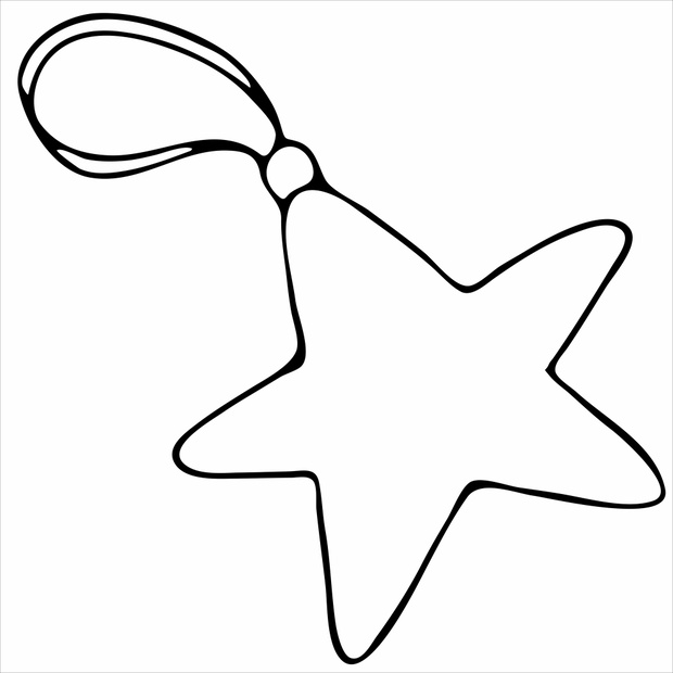 star shaped christmas tree decoration, doodle style vector element