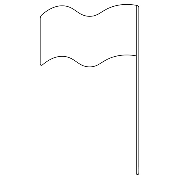 Flag. Sketch. Vector illustration. The banner flies in the wind.