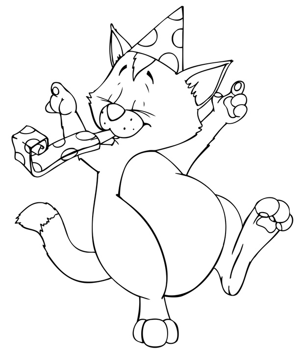 Katze, Kater, Geburtstag, Party, Feier, Partyhut, Fest