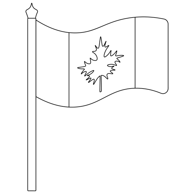 Flag of Canada. Sketch. Vector illustration. Coloring book for c