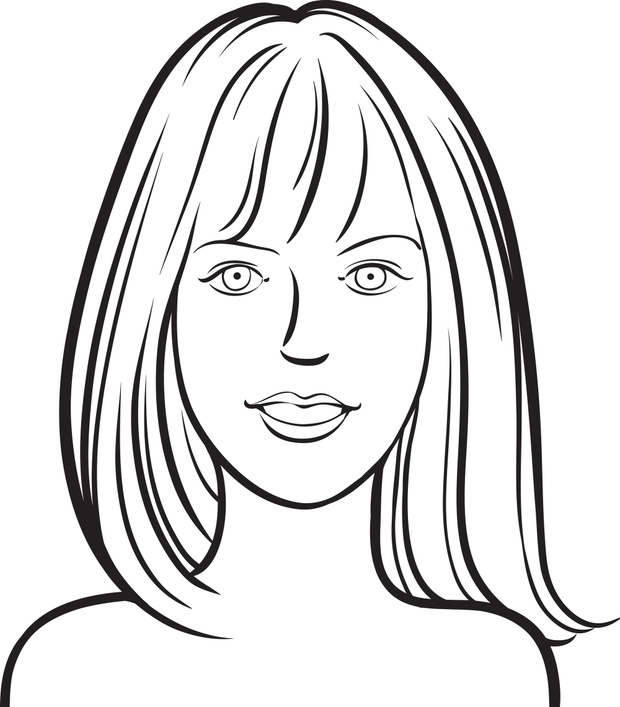 whiteboard drawing - Beautiful girl portrait