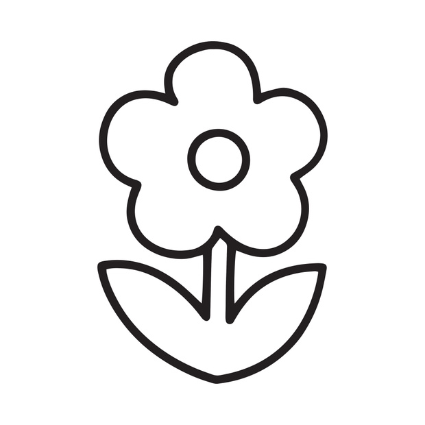 Flower cartoon illustration isolated on white background for chi