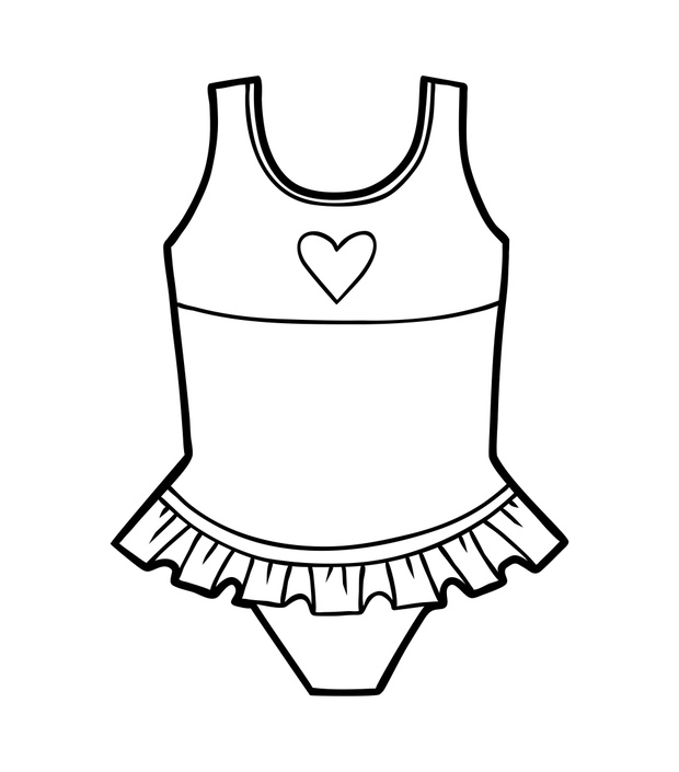 Coloring book, Swimsuit for girls
