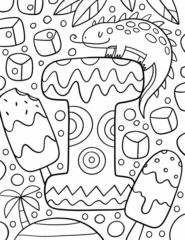 Coloring page Alphabet for kids with cute characters in doodle s