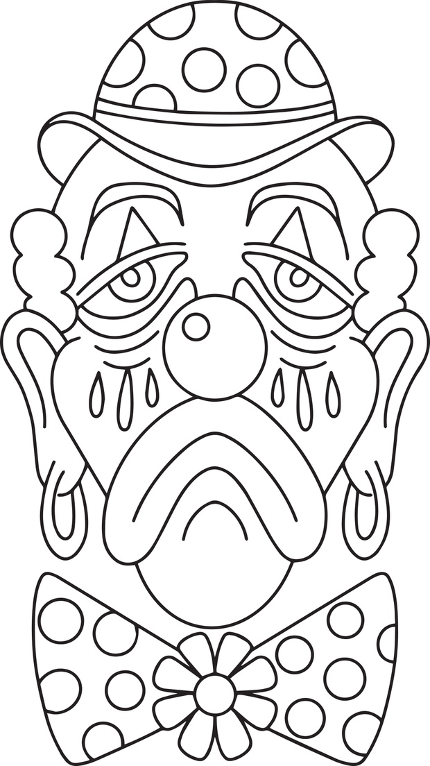 Sad Clown Carnival Tattoo Stencil Lines Vinyl Cutter Stamp Trans