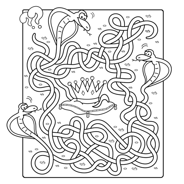 Maze or Labyrinth Game for Preschool Children. Puzzle. Tangled R