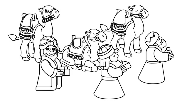 Wise Men Christmas Nativity Scene Cartoon