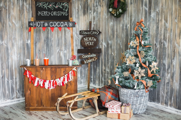 Beautiful colorful festively decorated interior for Christmas ho
