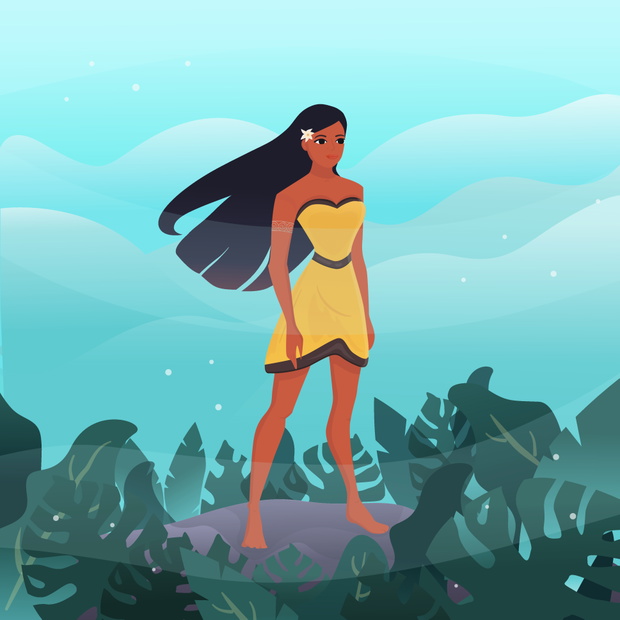 character design, girl in the jungle