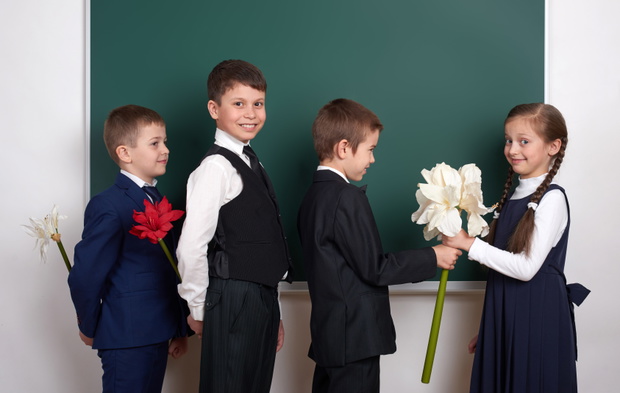 strój galowy dla dziewczynki i chłopca