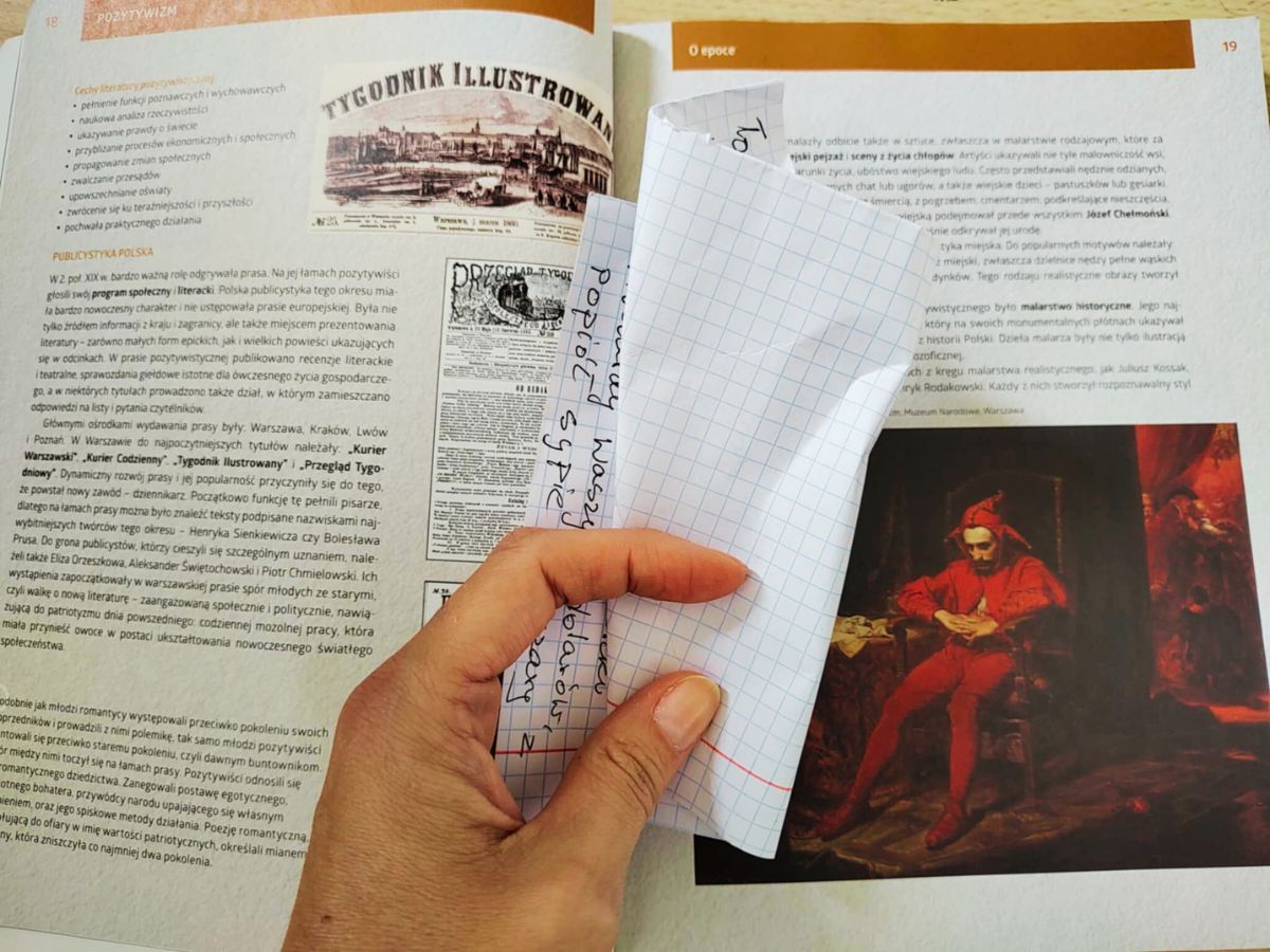 list w podręczniku