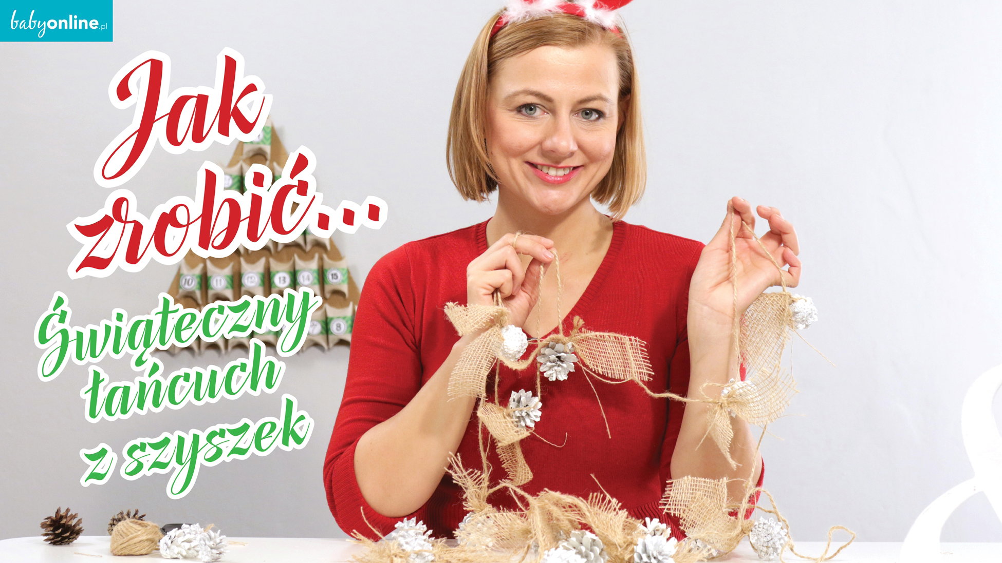 jak zrobić łańcuch na choinkę z szyszek