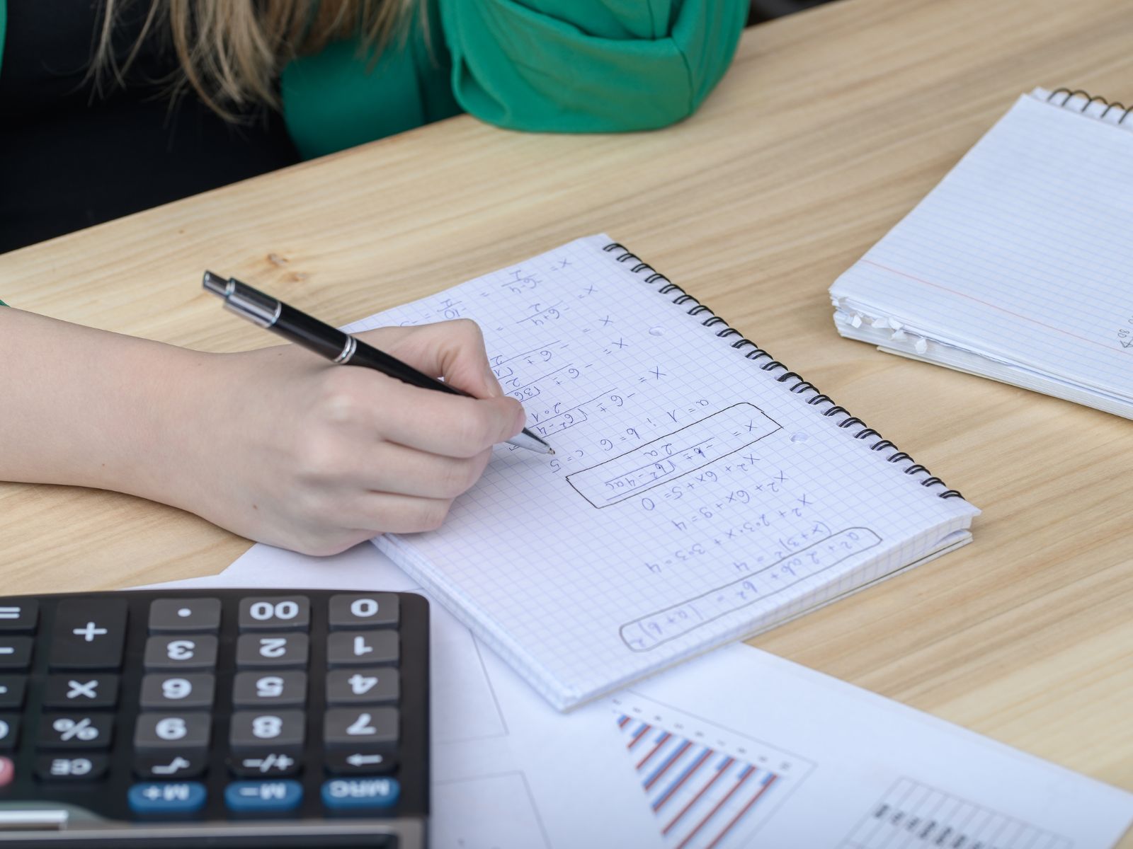 Zeszyt z wzorami matematycznymi
