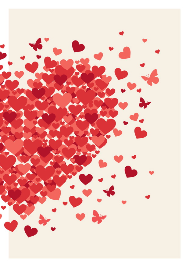 Valentine`s Day cards set with hand drawn hearts design. Doodles