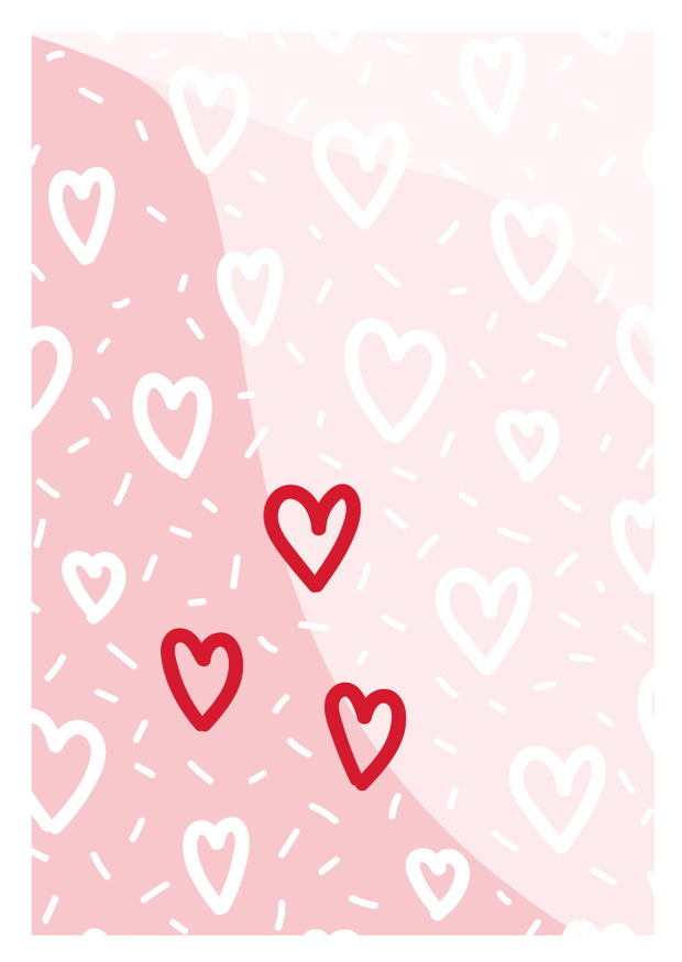 Valentine`s Day cards set with hand drawn hearts. Doodles and sk