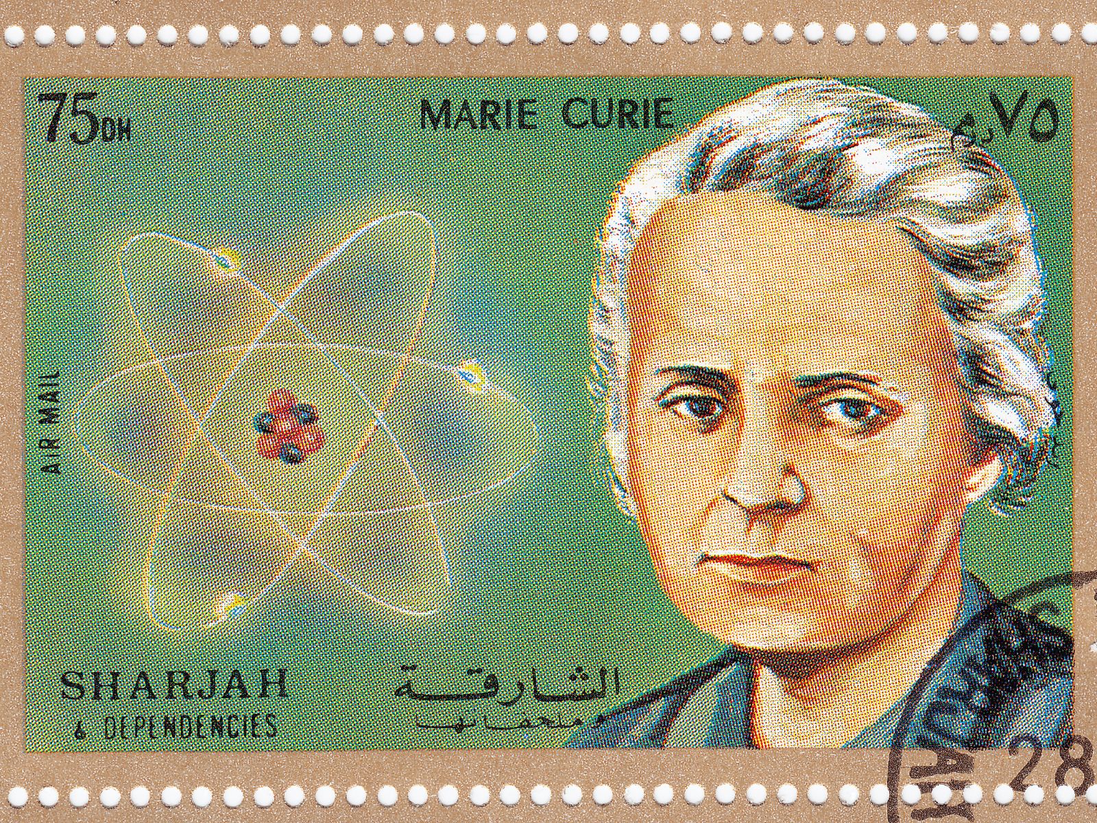 Znaczek pocztowy z Marie Curie