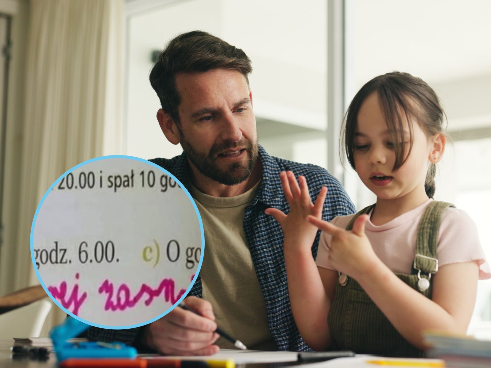 kreatywna dziewczynka rozwiązuje zadanie z matematyki