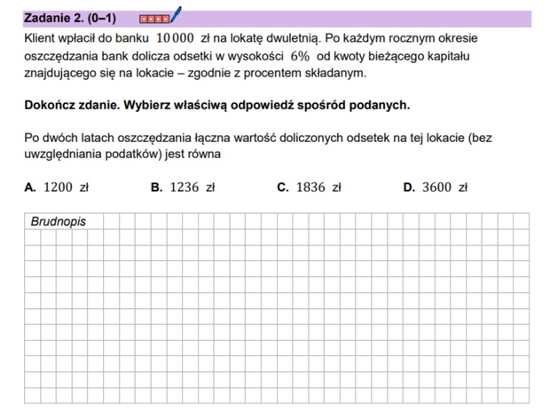zadanie z matury z matematyki