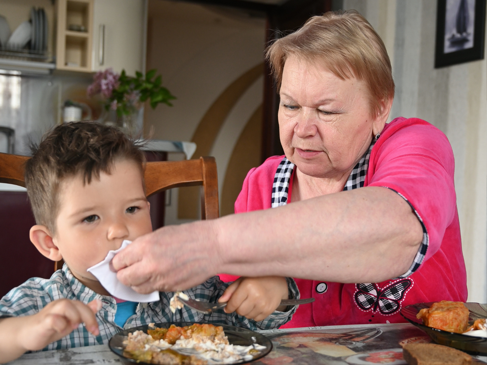babcia z wnukiem