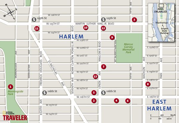 Mapa dzielnicy Harlem
