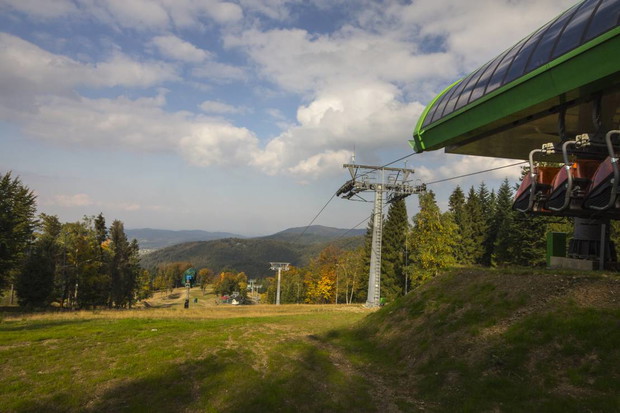 Panorama z wyciągu krzesełkowego Czarnego Gronia