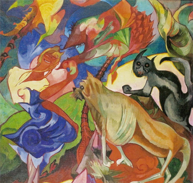 Olejny obraz Marysia i Burek na Cejlonie Witkacy namalował w latach 1920–1921