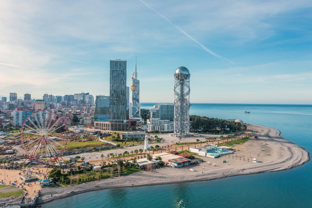 Drone,Photo,Of,Batumi,,Georgian,Resort,At,Black,Sea,,Aerial