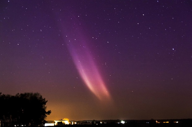 Zdjęcie zorzy polarnej w okolicach Ostrowa Wielkopolskiego. fot hampel