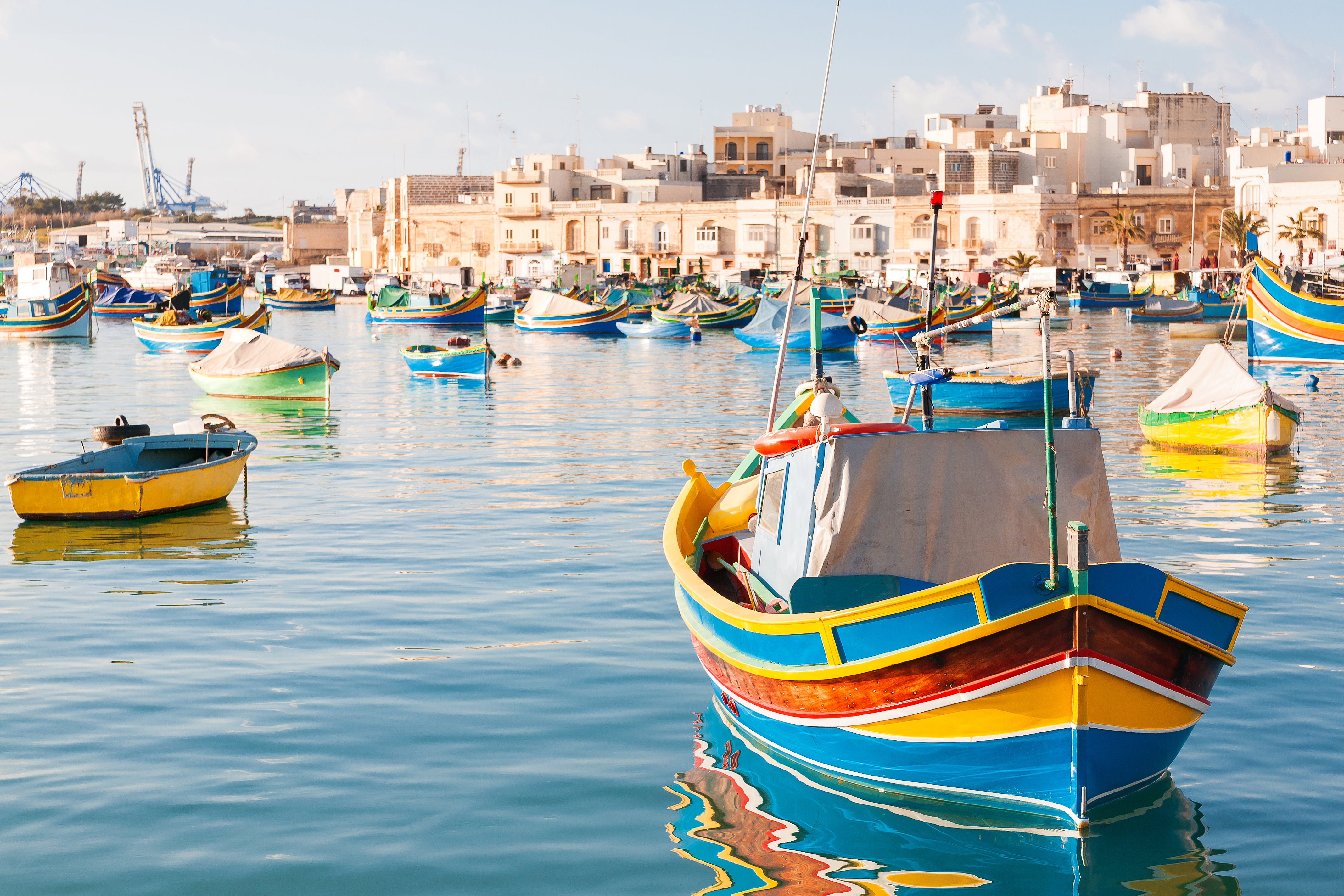 Mediterranean,Traditional,Colorful,Boats,Luzzu.,Fisherman,Village,In,The,South