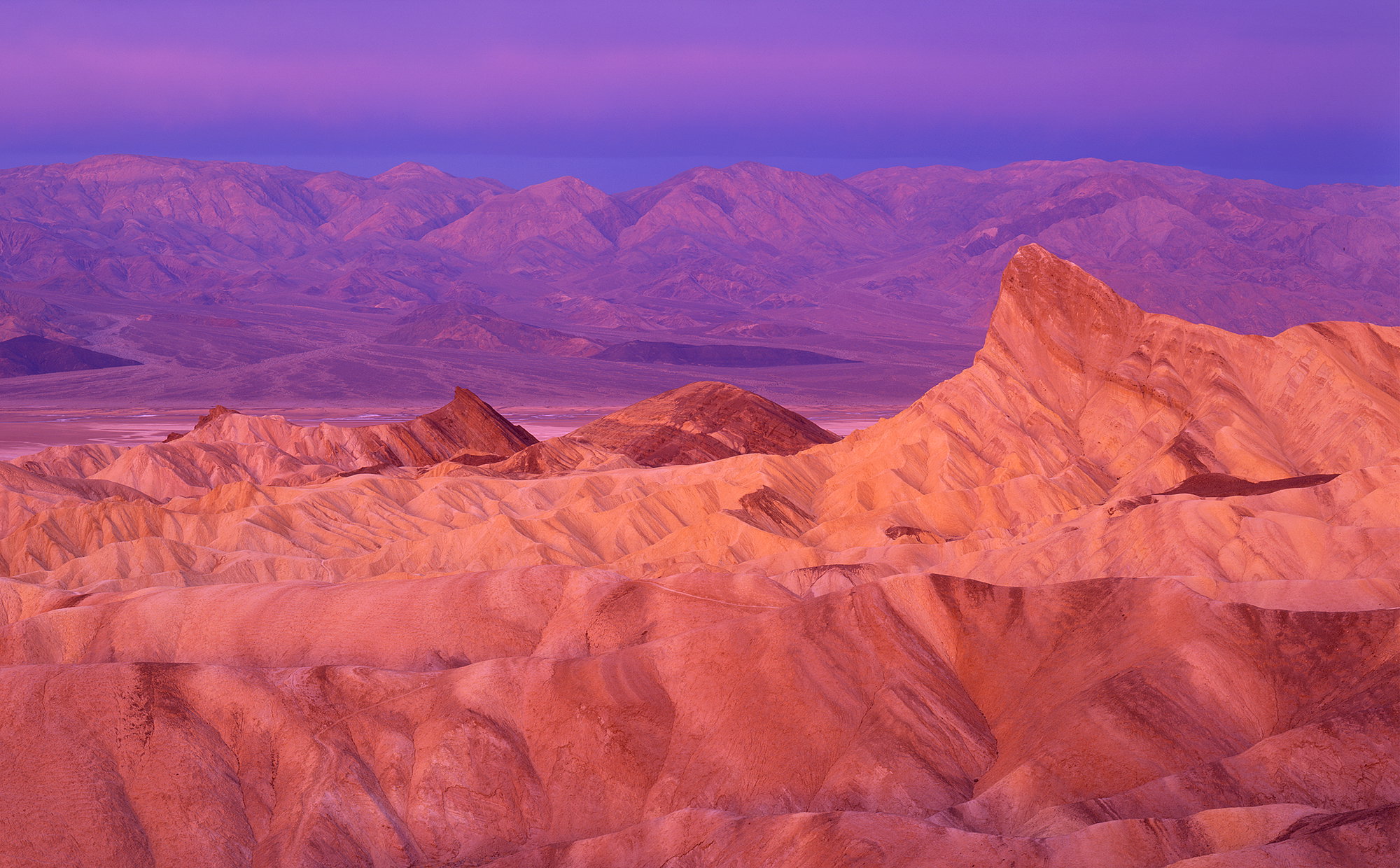 Zabriskie Point Sunrise, Death Valley Californis