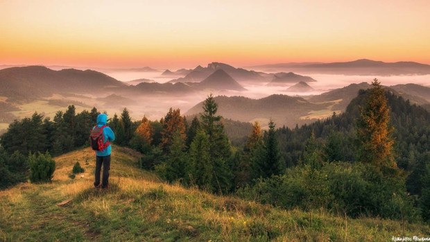 Wschód Słońca na Wysokim Wierchu (Pieniny)