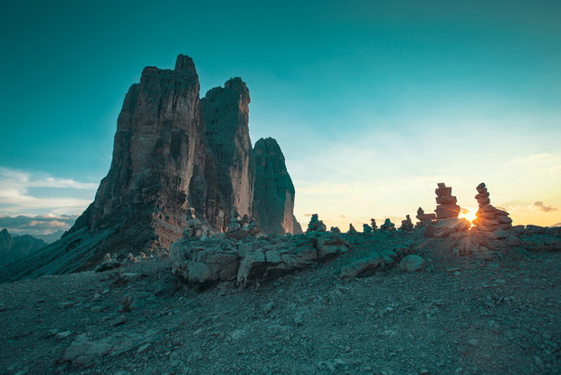 Tre Cime o zachodzie słonca