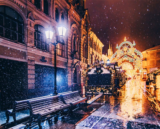 Baśniowa Moskwa w czasie zimy