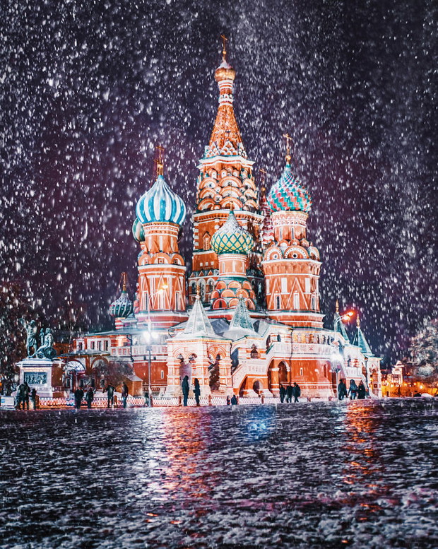 Baśniowa Moskwa w czasie zimy