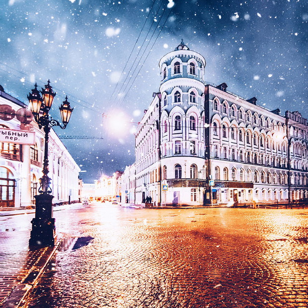 Baśniowa Moskwa w czasie zimy