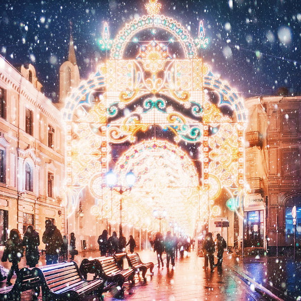 Baśniowa Moskwa w czasie zimy