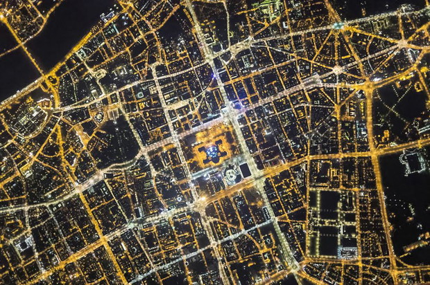 Centrum Warszawy z wysokości 3 km