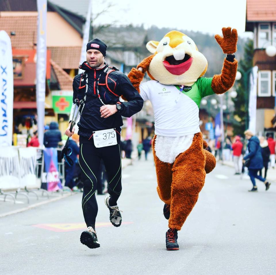 Andrzej Olszanowski,  uczestnik  Zimowego Ultramaratonu Karkonoskiego im. Tomka Kowalskiego